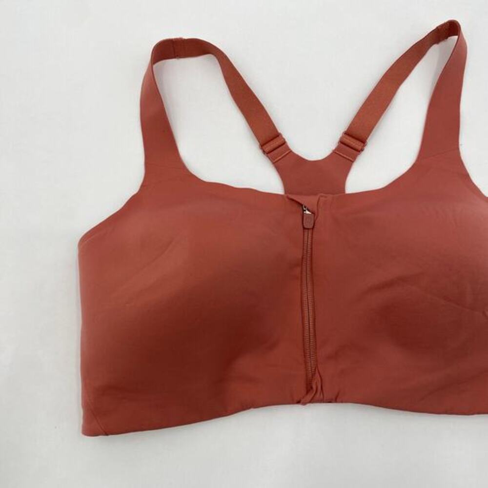 Lululemon‎ zip front sports Bra orange pink